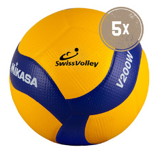 5ER BALLPAKET VOLLEYBALL V200W-SV SWISS VOLLEY